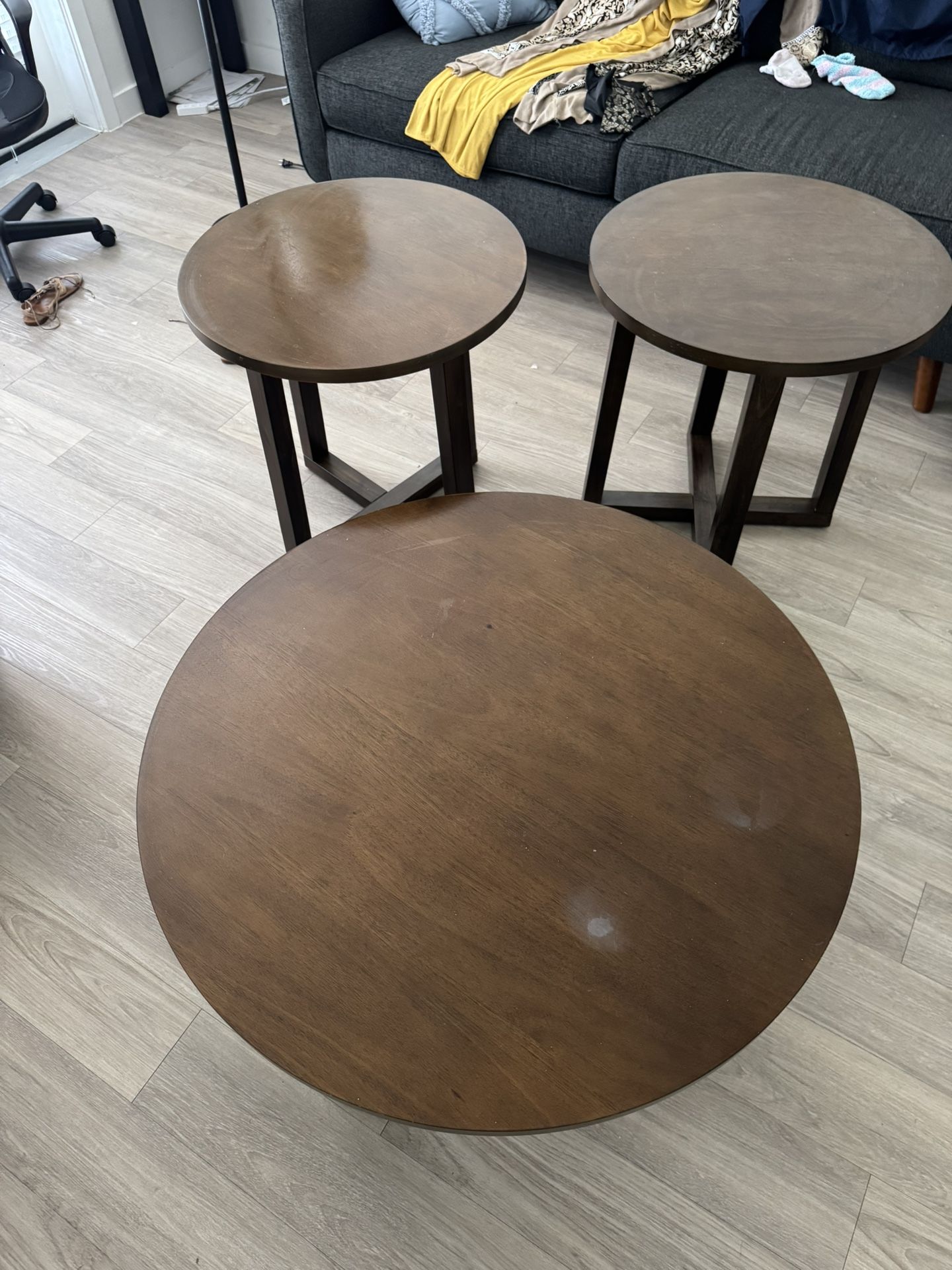 Wooden Living Room Table Set $100