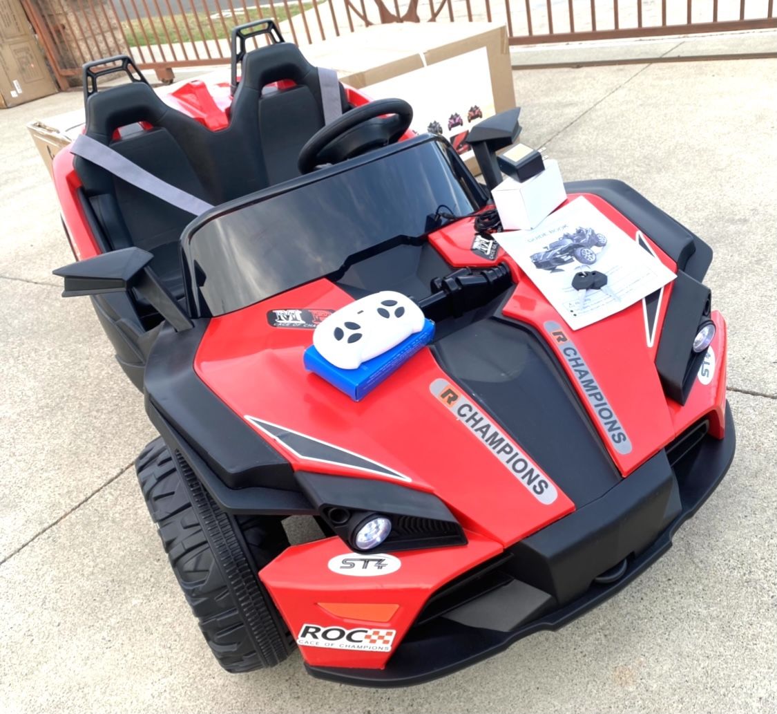 BRAND NEW Polaris Slingshot 12volt with Remote Control Model Kid Ride On Electric Car Power Wheels with BLUETOOTH MUSIC
