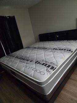 King size Bed and Frame with LED lights