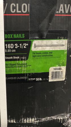 Full box 50lbs of 16d 3 1/2 construction nails.