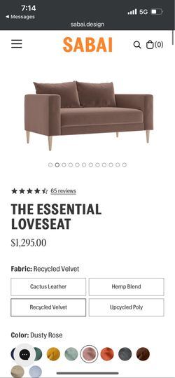 Sabai loveseat dusty rose