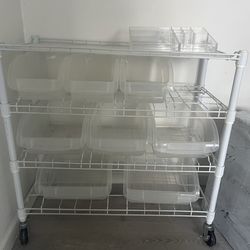 Storage Cart with Bins – $20