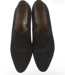 Salvatore Ferragamo Black Suede Loafers size 7