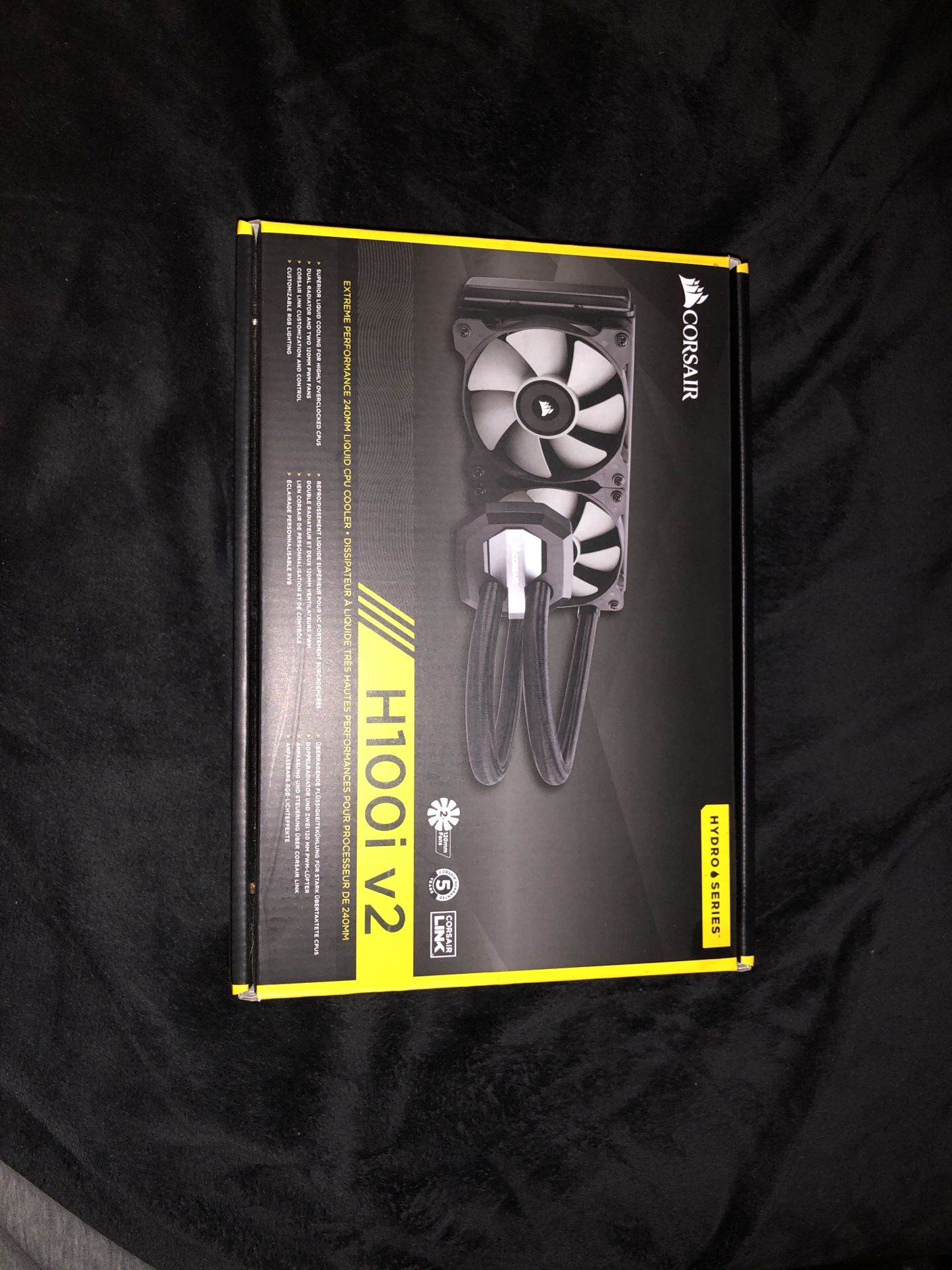CORSAIR Hydro Series H100i v2 AIO Liquid CPU Cooler, 240mm Radiator, Dual 120mm PWM Fans, Advanced RGB Lighting and Fan Software Control