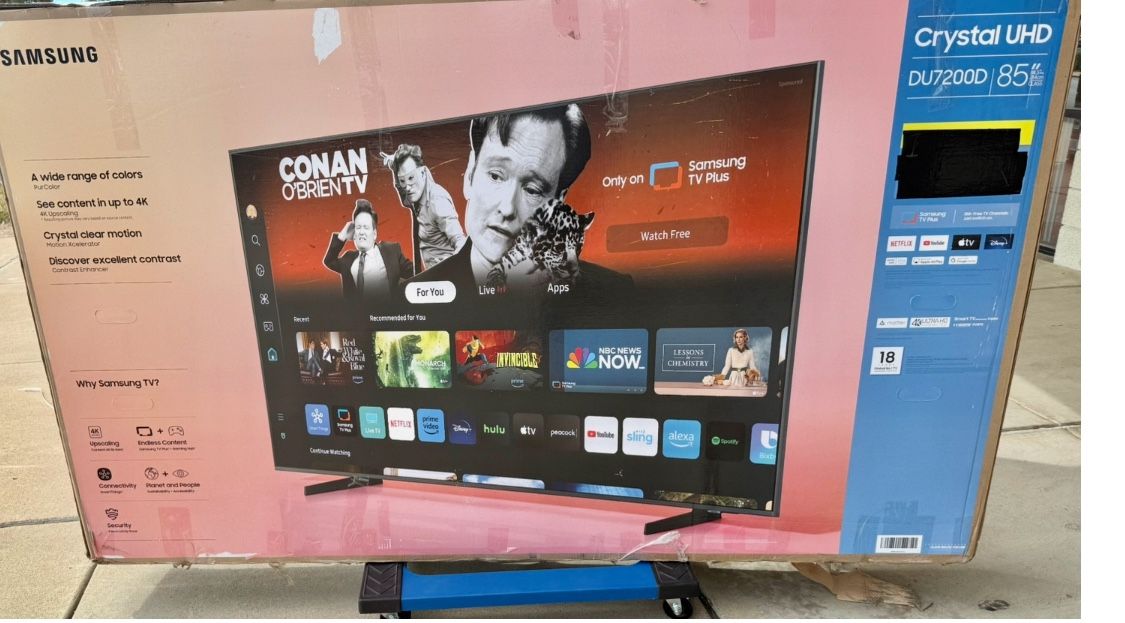 85 TV Samsung smart 4K HDTV $55 down on financing free delivery six month warranty