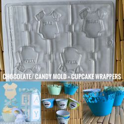 Baby Onesie Chocolate/Candy Mold + Cupcake Wrappers