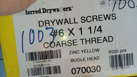 Drywall Wall Screws Zin Yellow