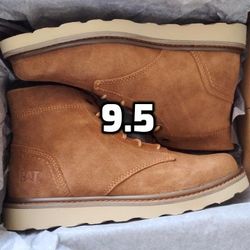 New Men's Caterpillar Boots, Brown, Size 9.5
