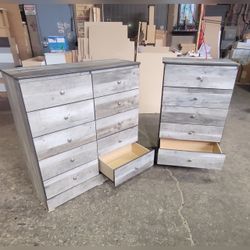 Eight and five drawers dresser with rails / 5 and 8 drawers dresser with rails