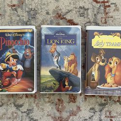 3 Walt Disneys VHS Tape