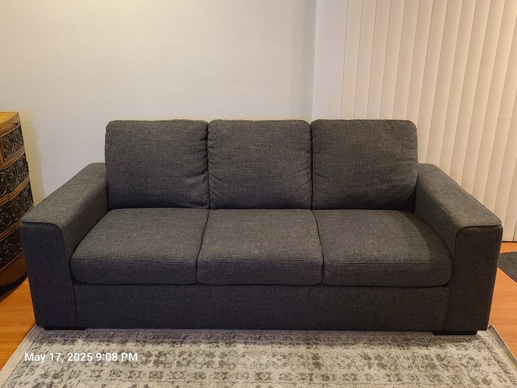 $125 Charcoal Grey Couch