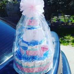 Gender Reveal Diaper Cake