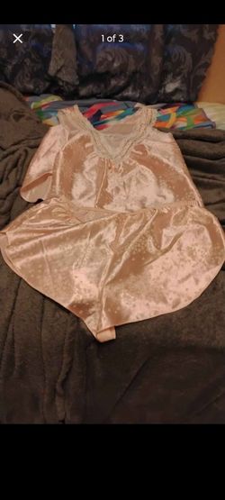 Satin Lace Trim Pajama Set