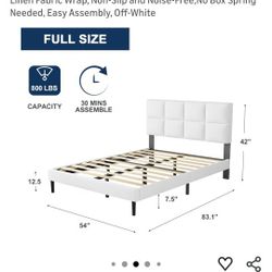 Used Bed Frame, wood, Metal, Fabric $50