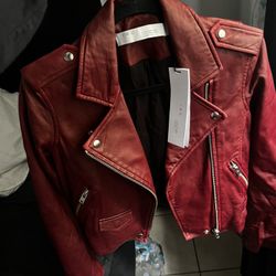 IRO LAMB SKIN LEATHER JACKET 