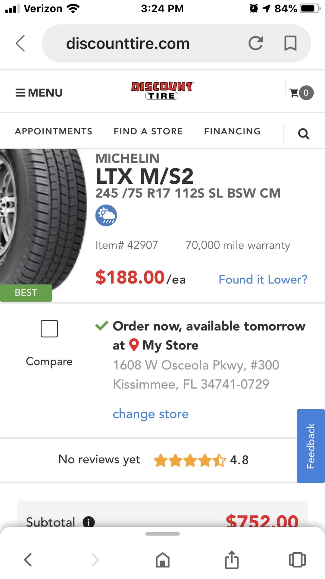 5 Michelin LTX M/S2 came off my Jeep Wrangler JL will fit most SUV Size ...