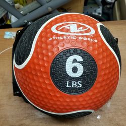 (1) 6LB Athletic Works Medicine Ball With Straps