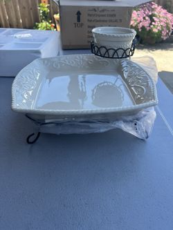 Celebrating Home Chip And Dip Two Tiered Dish