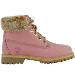 Pink Timberland Boots with Fur