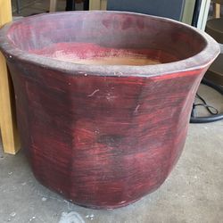 Ceramic 15 Inch Planter Pot Red