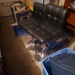 2 Black Bar Stools For Sale 
