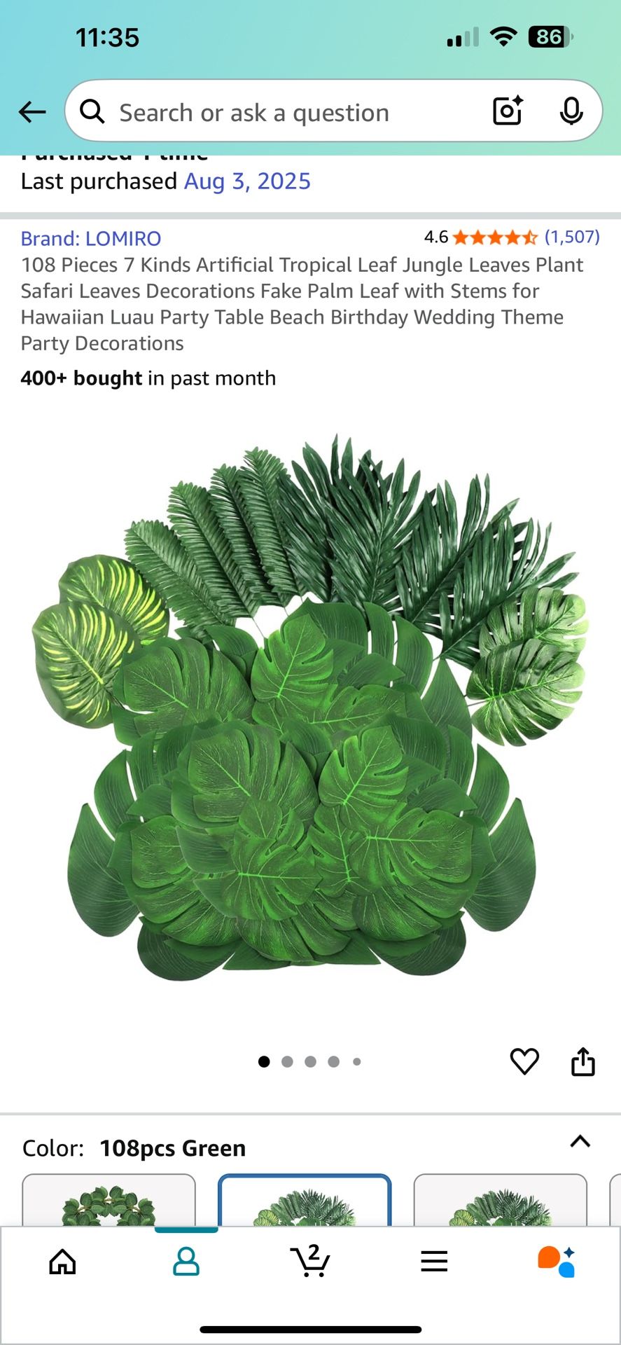 Artificial Jungle Leaves