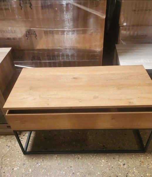 Modern 40 Wood and Metal Lift Top Coffee Table(New In A Box)
