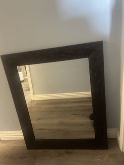 Vintage Bronze Stamped Look Framed Mirror