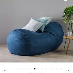 Bean Bag Chair Lounge 6.5 Foot Le Pouf Midnight Blue 