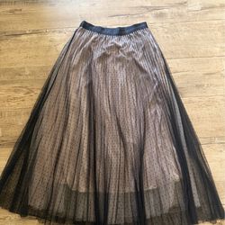Black pink medi skirt