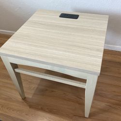 Side Table With USB Charger And Outlet