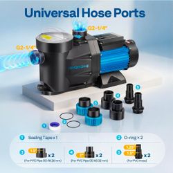 VIVOHOME 1.5HP 6360 GPH Pool Pump 110-120V 52.5ft Head Clear Lid Switch