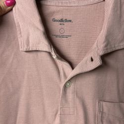Pink striped Goodfellow & Co. polo shirt size large 