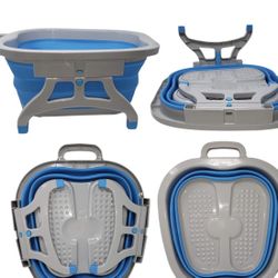 Collapsible Foot Bath- White And Gray 