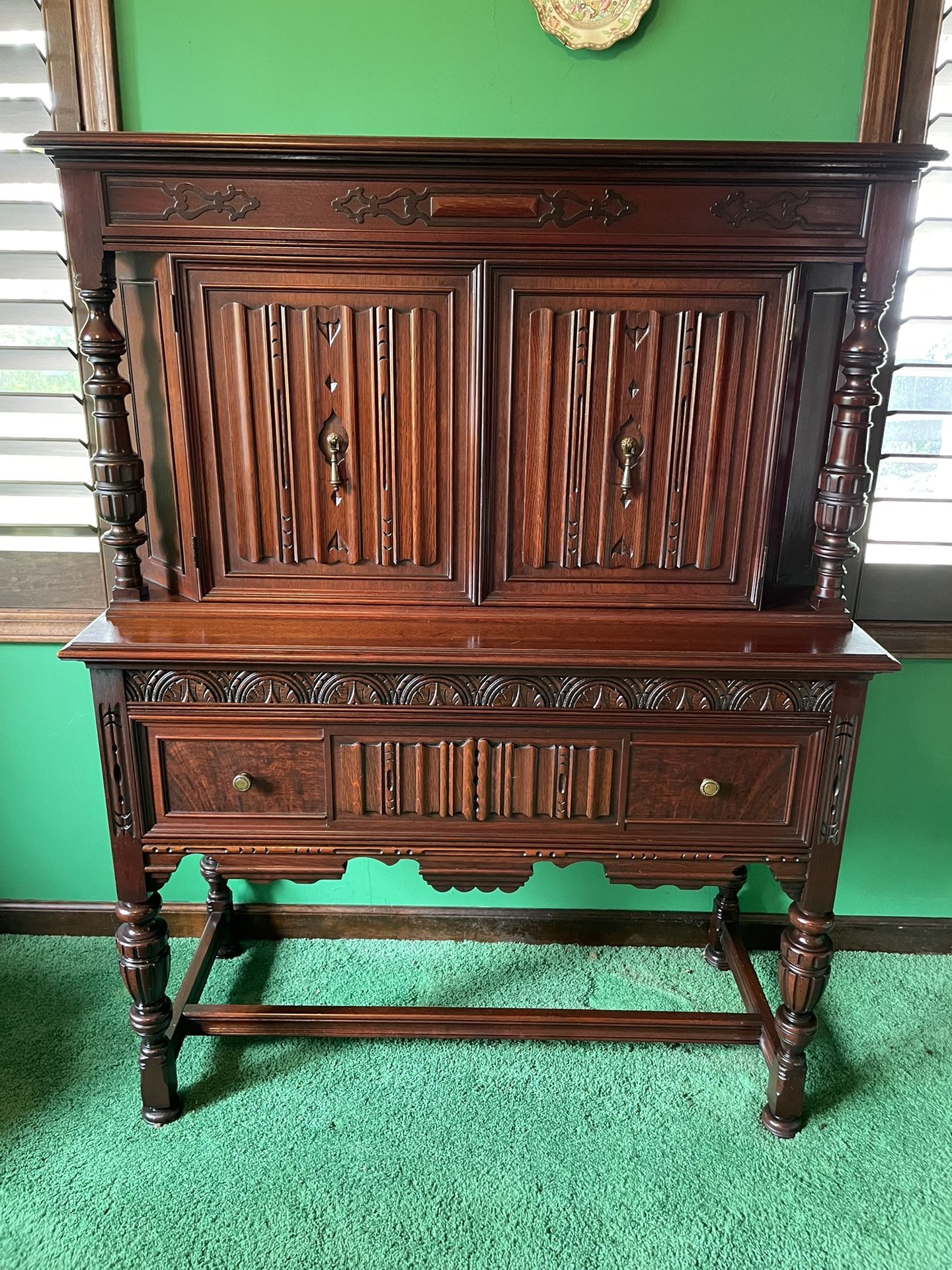 Antique Buffet cabinet And Matching China Cabinet