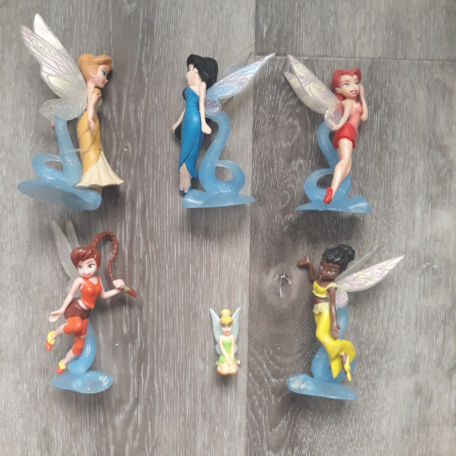 Set of Disney Princess Tinker Bell Fairies Family Assemble Figures Dolls Toy Lot