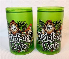 2 Rainforest Cafe Freezer Mugs Set Rare