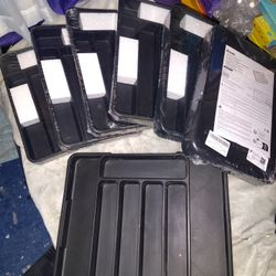 Set of 6 Black Expandable Drawer Organizers