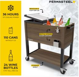 *NEW* Permasteel Divider Cooler 80 Quart(s) Brown Insulated Beverage cooler