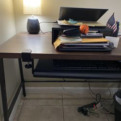 Farm Industrial Desk With Printer Stand 