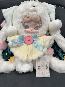 Lucky Deer Nai 600% Light Erosion Plush White/Multi Sleepy Bunny "Requiem"