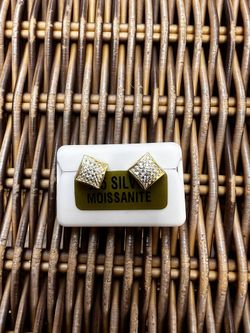 Gold Over 925 Sterling Moissanite Earrings