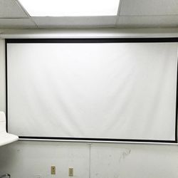 (Brand New) $60 Manual 100” 16:9 Projector Screen Manual Pull Down Matte White 87x49” 