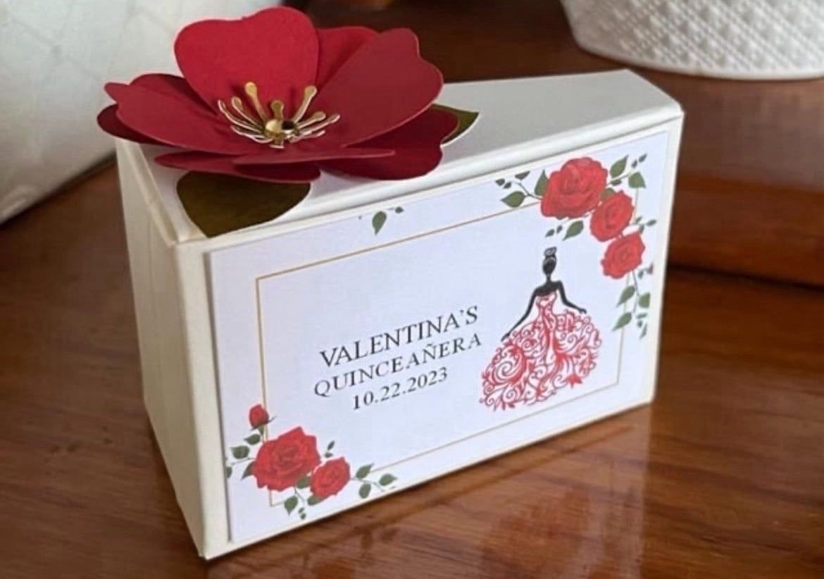 RED DRESS Quinceañera Birthday Party Favors Decoration Recuerdos