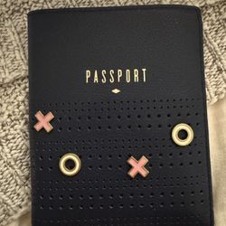 Navy Leather Passport Holder