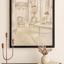 Gallery Framed European Interior Study | Neutral Fine Art Decor | Left Bank