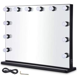 Hollywood Lighted Vanity Mirror 34x26 in Tabletop Wall Mount