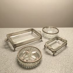 Vintage Silver Plated Servers Set Also For Sale Platters  