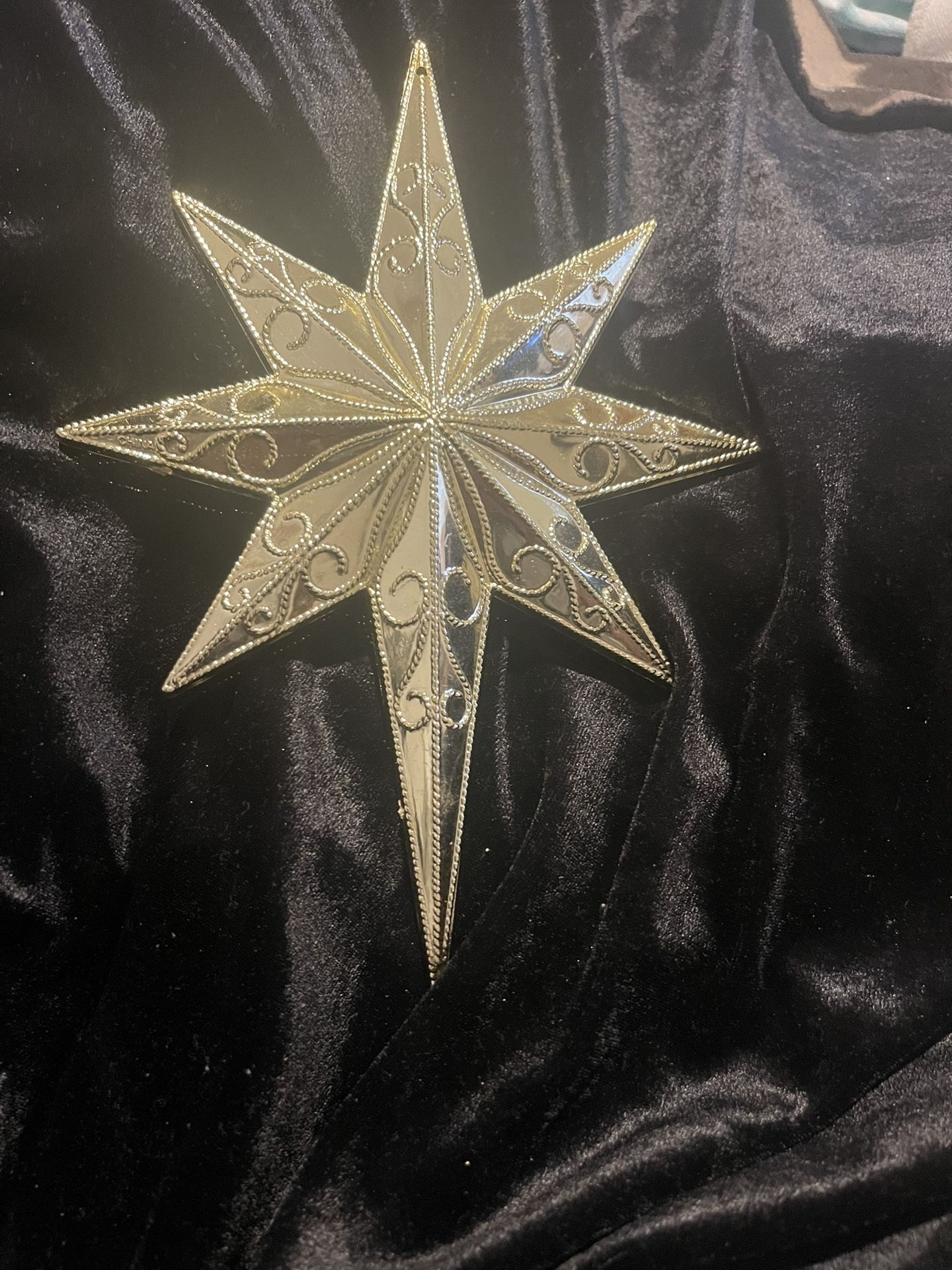 Large Gold Star Christmas Tree Ornament 8x6