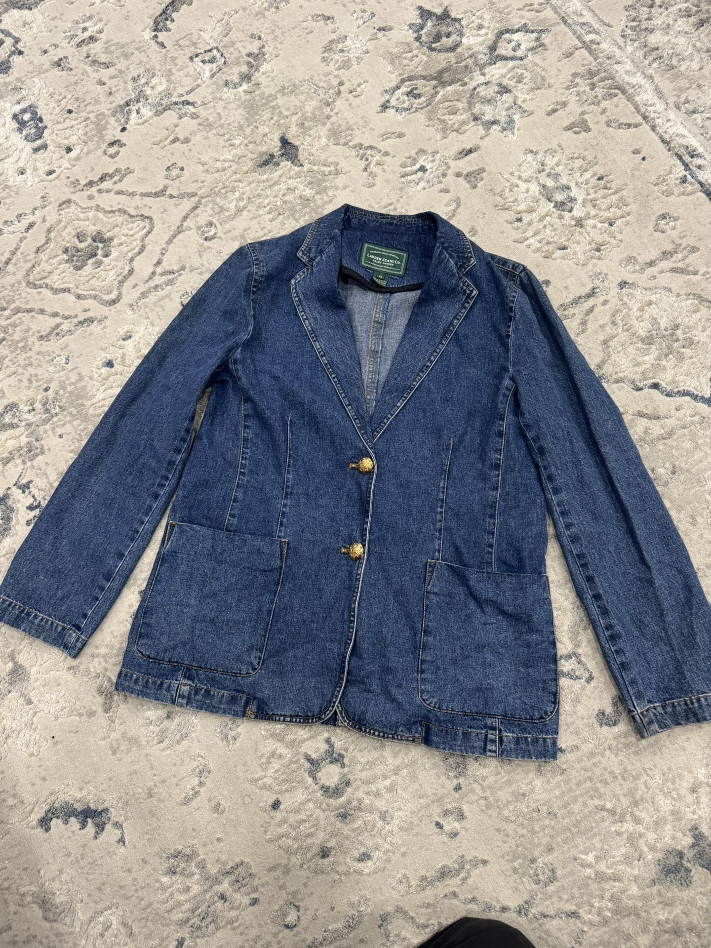 Gorgeous LAUREN RALPH LAUREN Blue DENIM Women Size M Jacket With Pockets